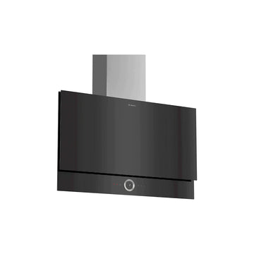 BOSCH DWF97RV60B Series 8 wall-mounted cooker hood 90 cm clear glass black printed