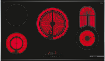 Bosch Series 6, 90cm electric hob with Extendable oval zone, Black ceramic glass