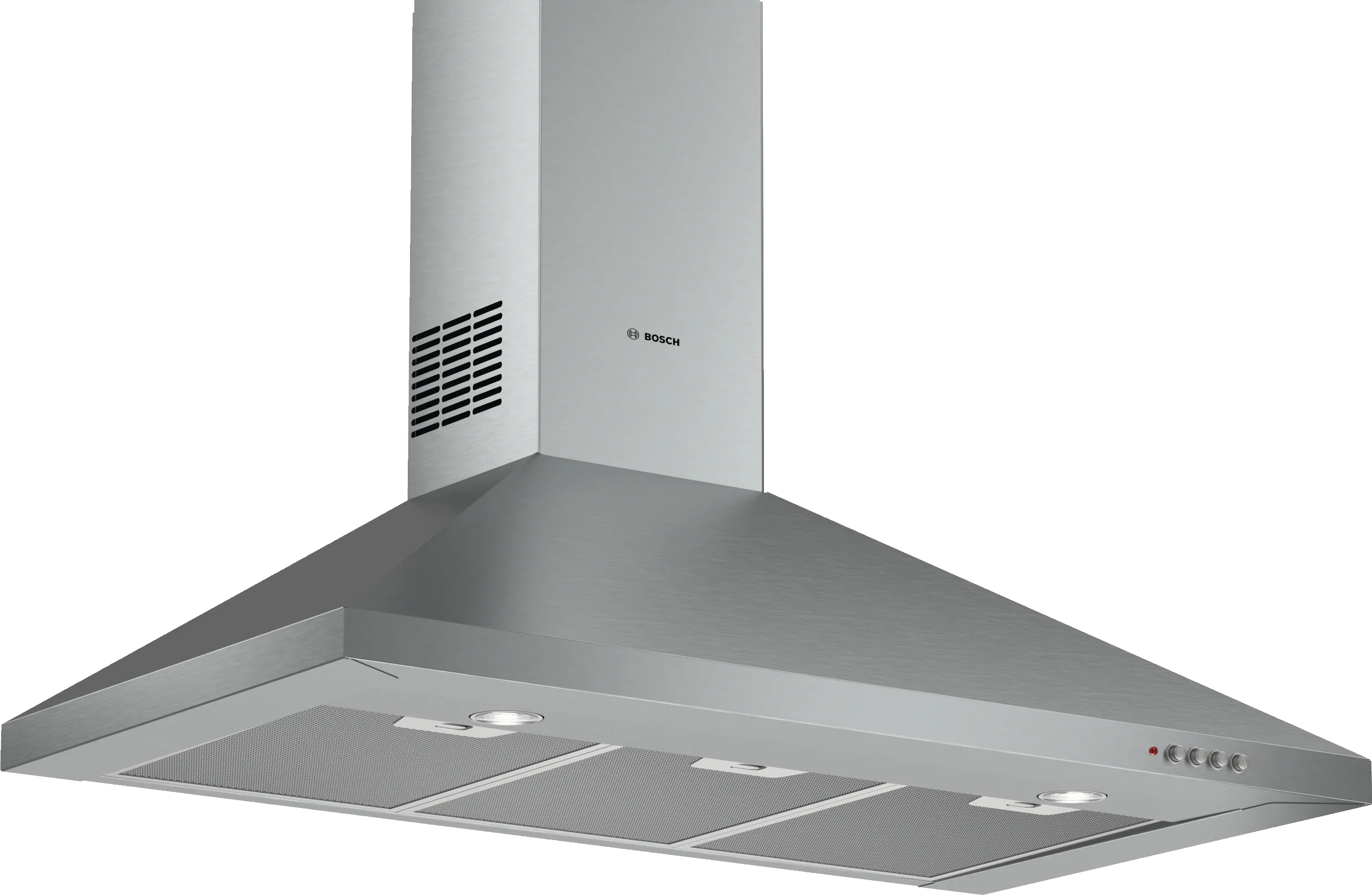 Bosch Series 2 wall-mounted cooker hood with maximum air extraction at low noise  90cm Stainless steel