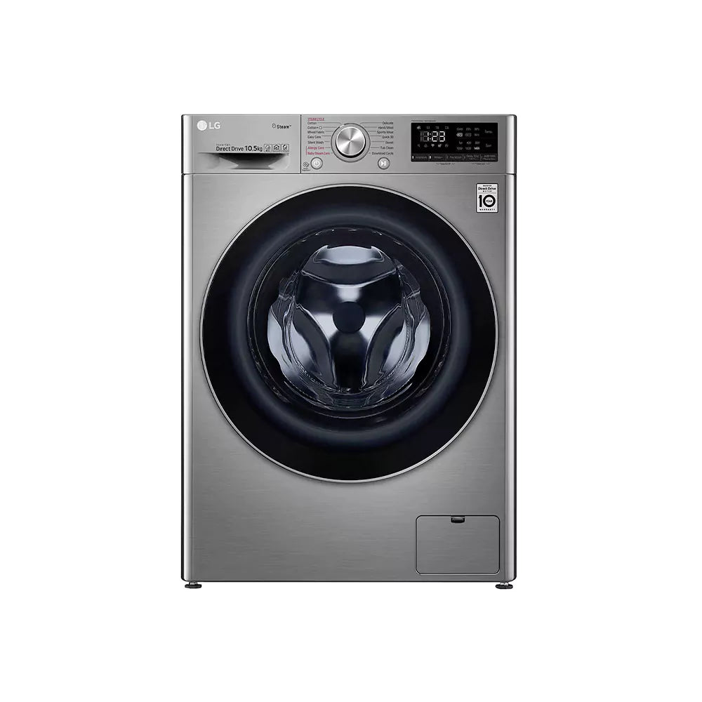 LG F4V5RYP2T Front Load Washing Machine, 10 Kg - Silver