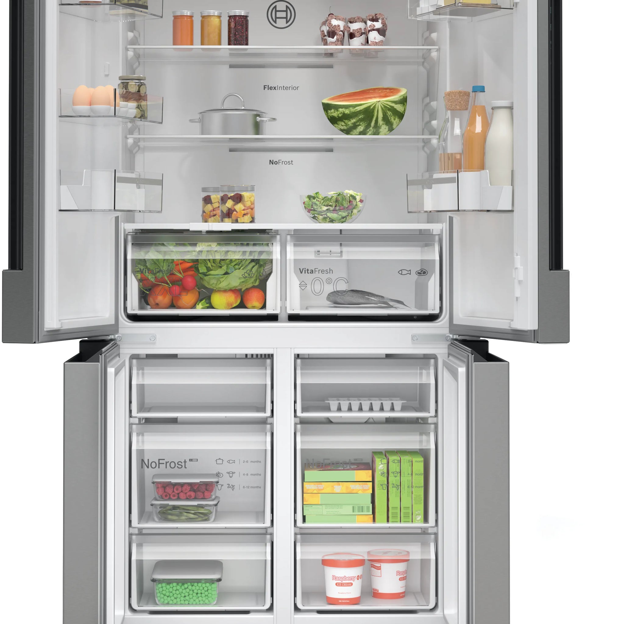 Bosch French Door Refrigerator 605 Liters with Multi Airflow System KFN96VPEAG