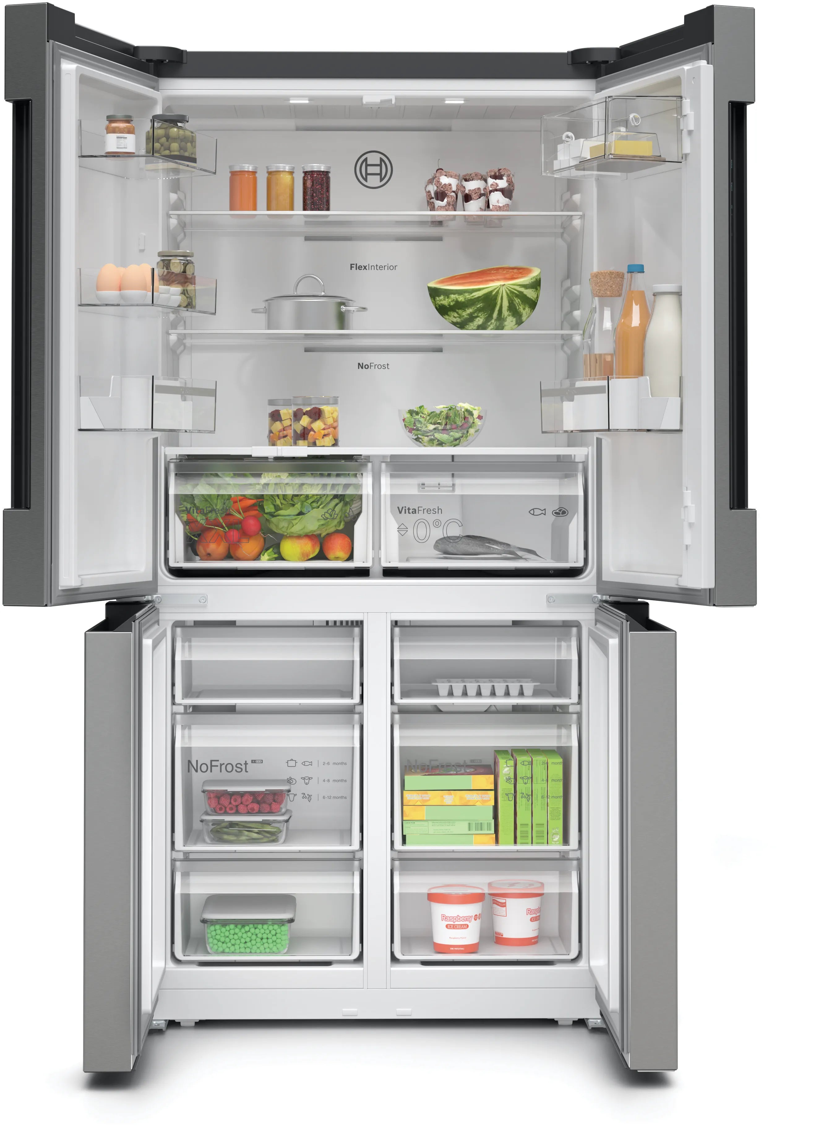 Bosch French Door Refrigerator 605 Liters with Multi Airflow System KFN96VPEAG