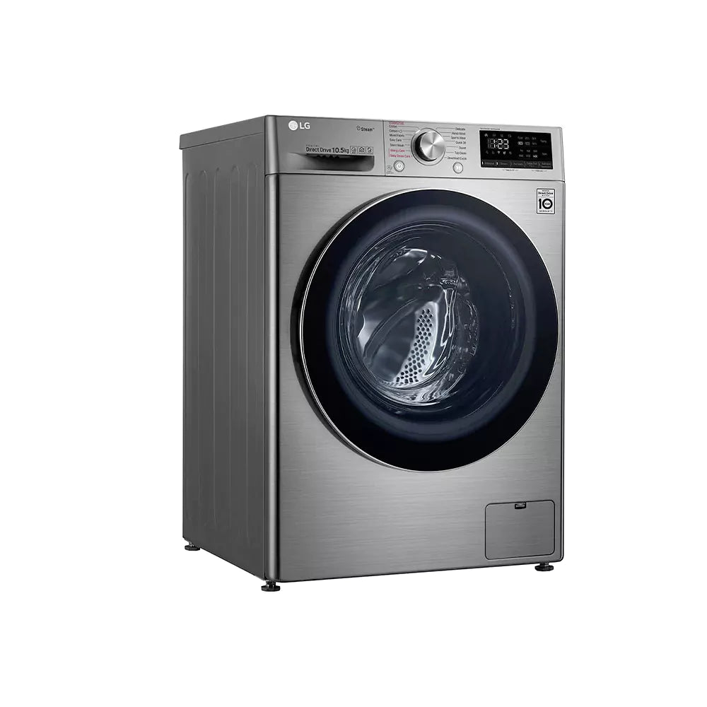 LG F4V5RYP2T Front Load Washing Machine, 10 Kg - Silver