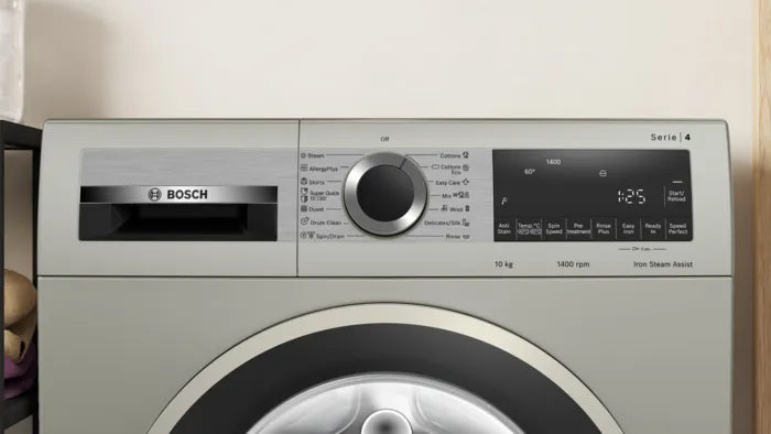 Bosch 10 kg Series 4 Front Loading Washing Machine with Iron Steam Assist, Silver WGA2540XSGC