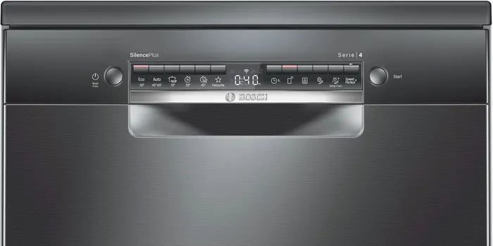 Bosch Series 4 14 Place Free-Standing Dishwasher 60 cm Brushed Black Steel FSMS4HMC65