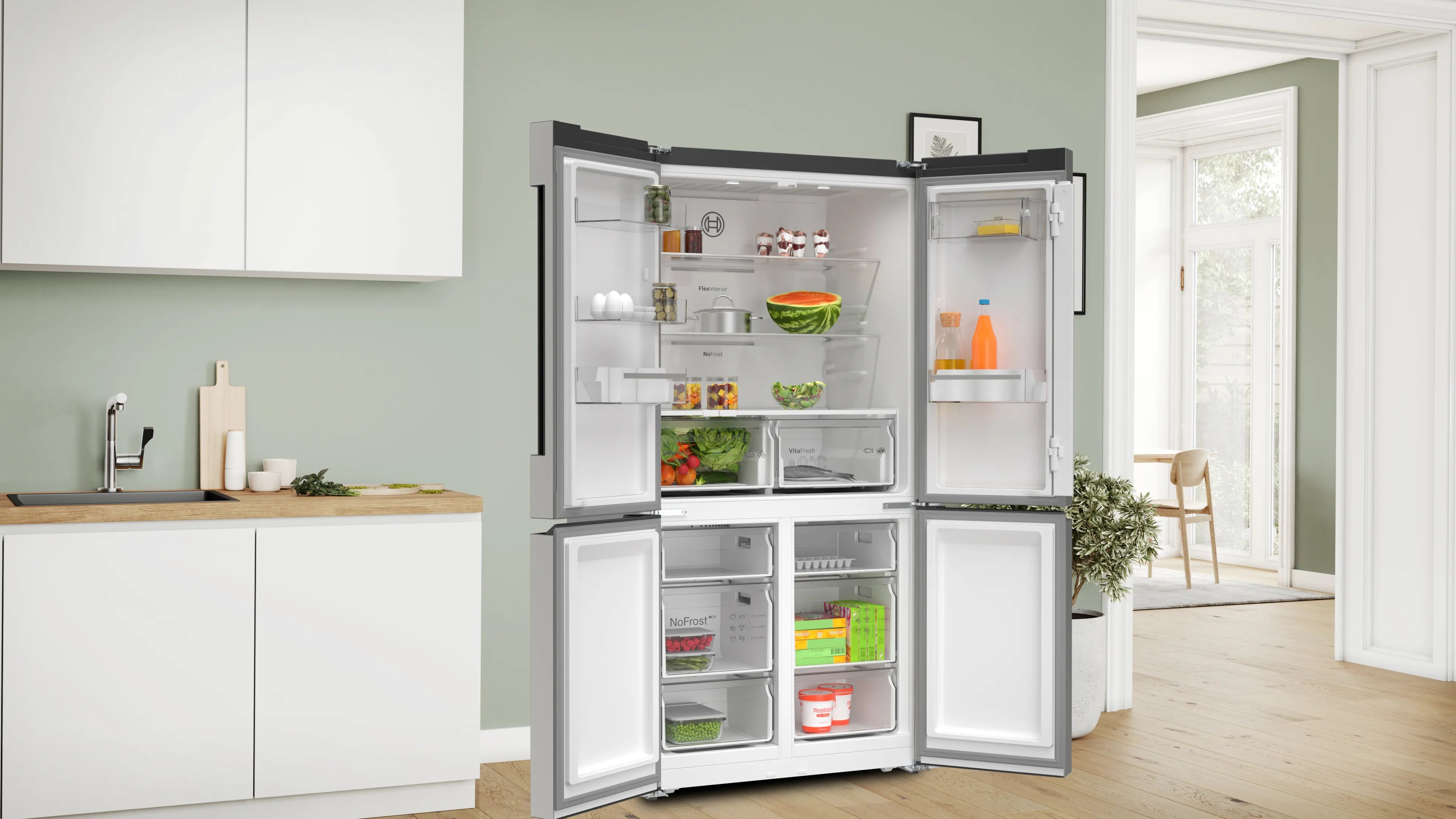 Bosch French Door Refrigerator 605 Liters with Multi Airflow System KFN96VPEAG