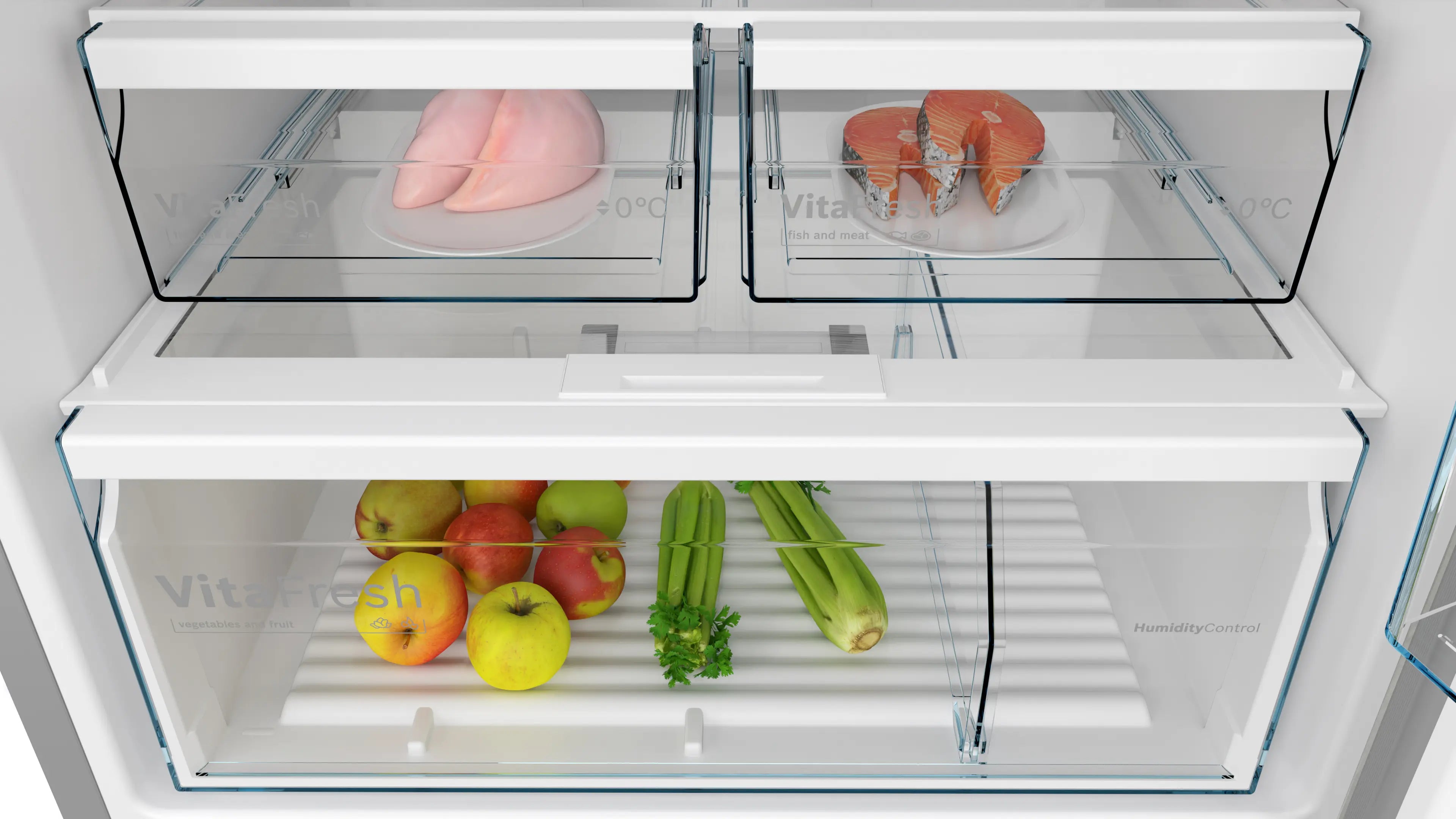Bosch Series 4, 581 Liter Refrigerator, 186 x 75 cm, Brushed steel, KDN76XIE0M