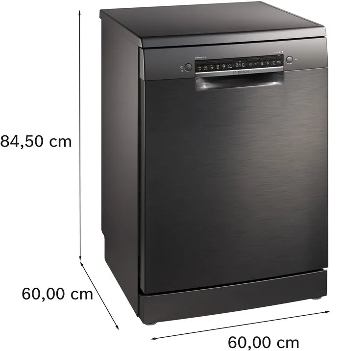 Bosch Series 4 14 Place Free-Standing Dishwasher 60 cm Brushed Black Steel FSMS4HMC65