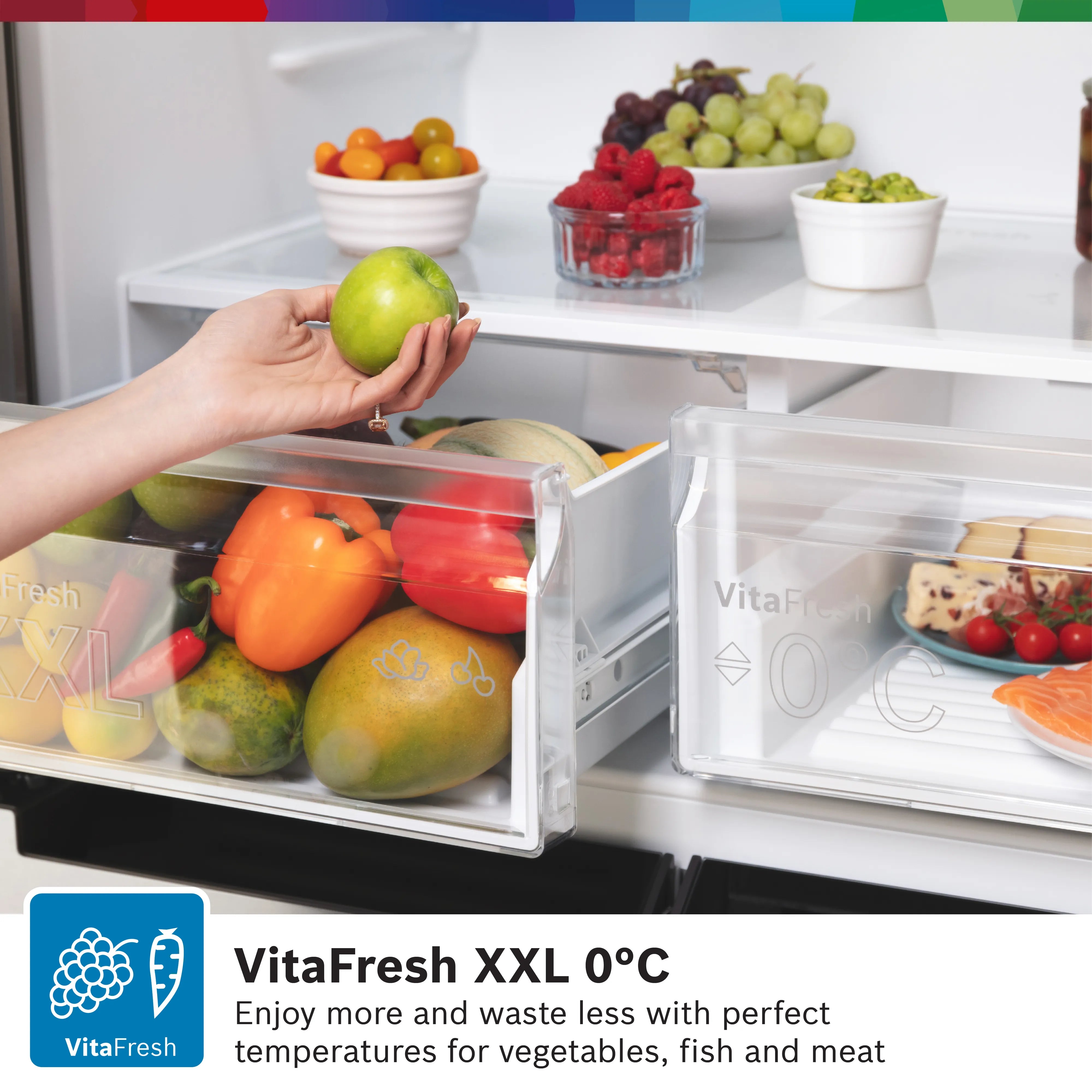 Bosch French Door Refrigerator 605 Liters with Multi Airflow System KFN96VPEAG