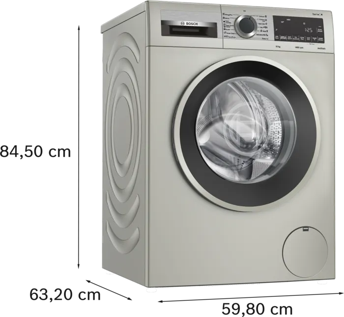 Bosch 10 kg Series 4 Front Loading Washing Machine with Iron Steam Assist, Silver WGA2540XSGC