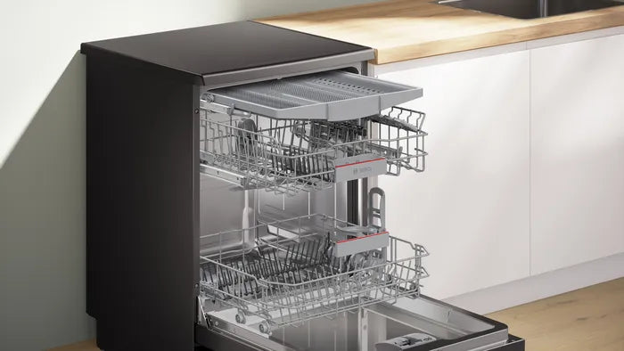 Bosch Series 4 14 Place Free-Standing Dishwasher 60 cm Brushed Black Steel FSMS4HMC65