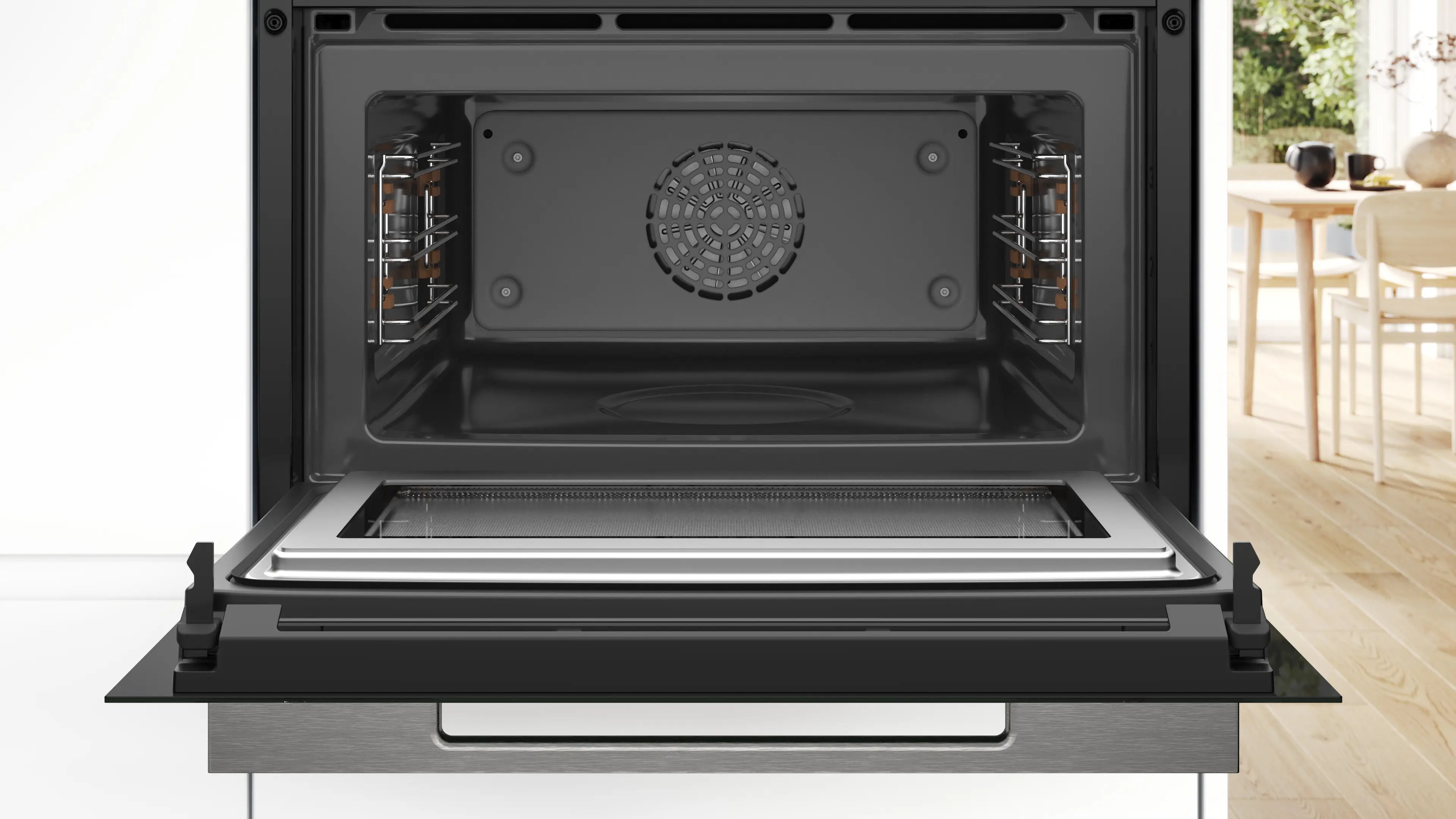 Series 8, Built-in compact oven with microwave function, 60 x 45 cm, Black