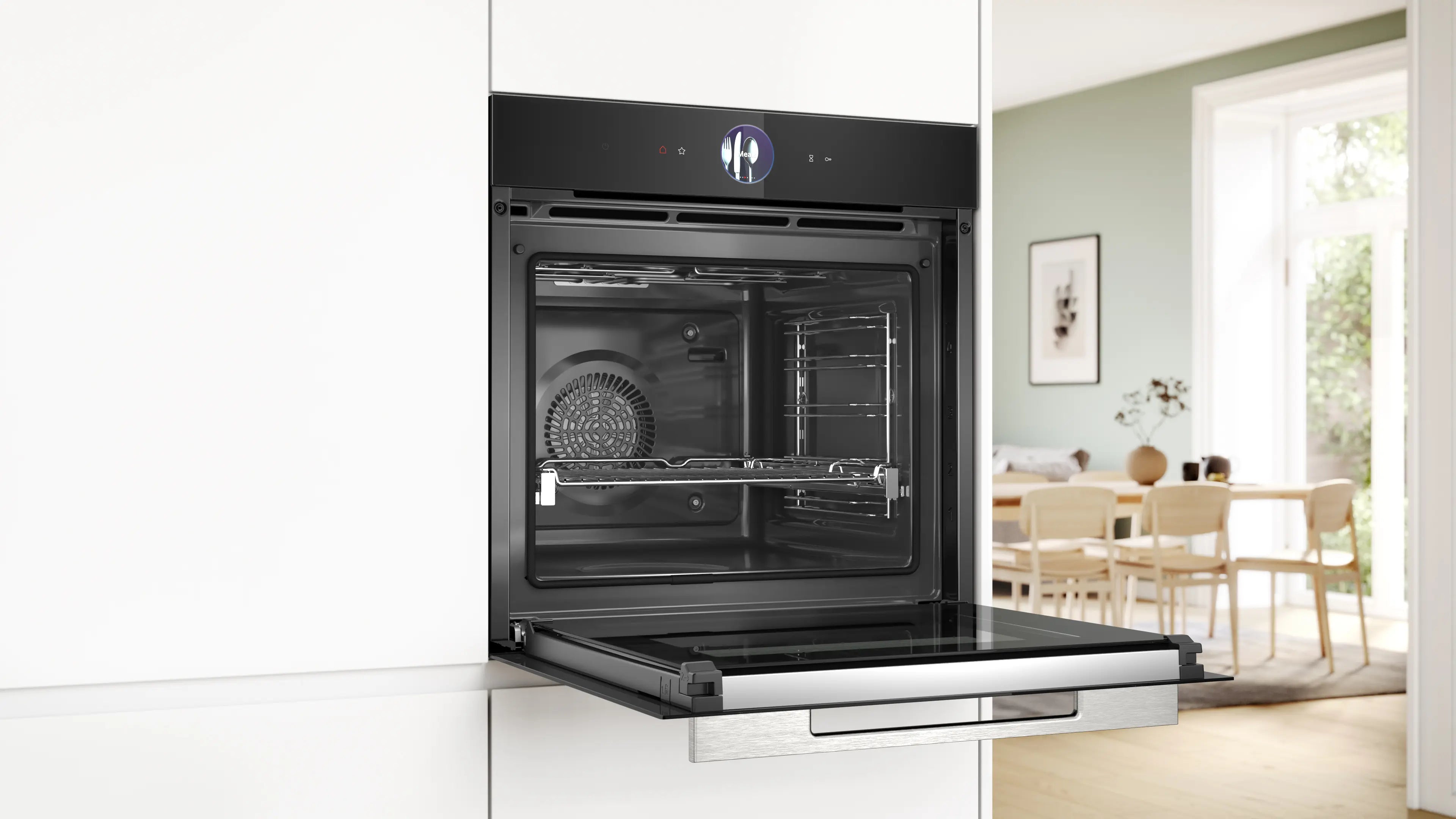 Bosch Series 8, Built-in oven, 71 L, 60 x 60 cm, Black HBG776NB1M