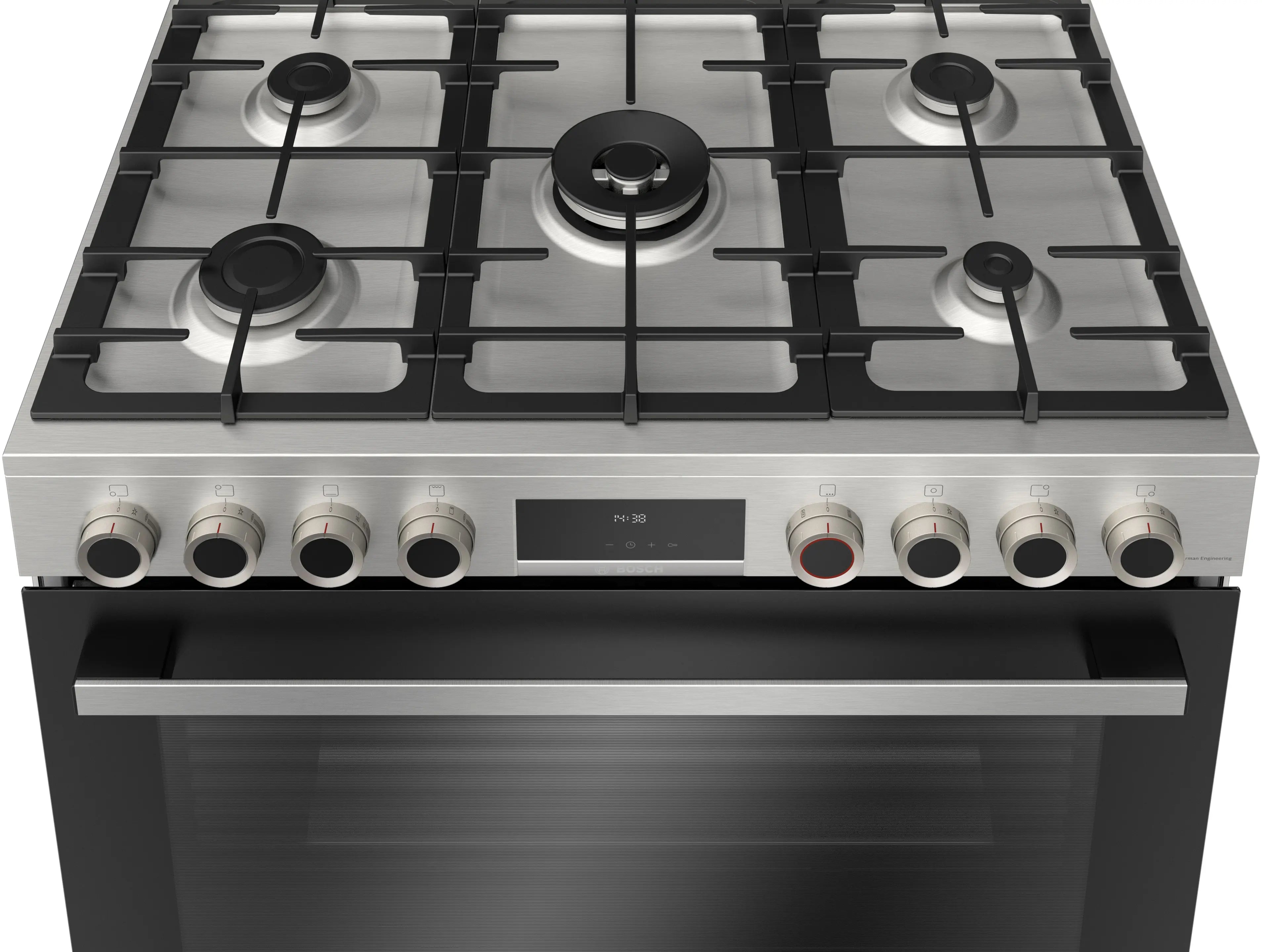 BOSCH Series 8 Cooker Freestanding 5 Burner Gas Full Safety Stainless Steel 90CM NEW