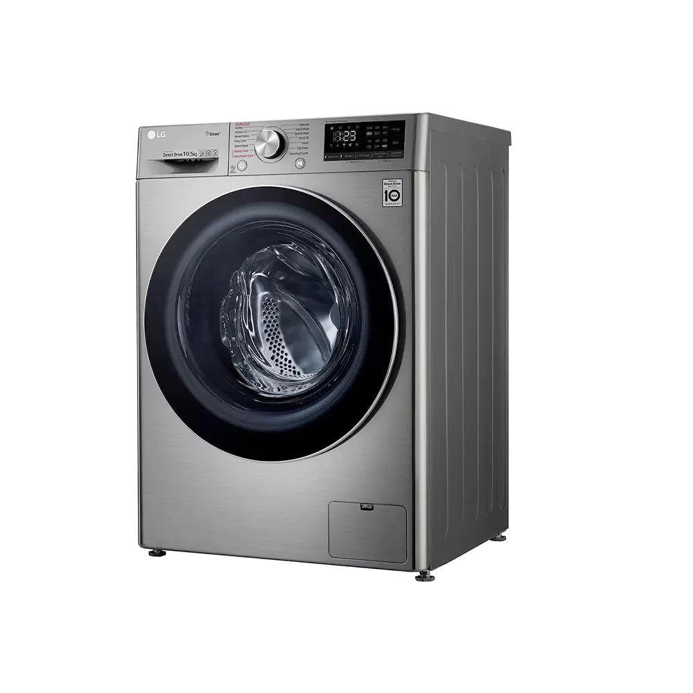 LG F4V5RYP2T Front Load Washing Machine, 10 Kg - Silver