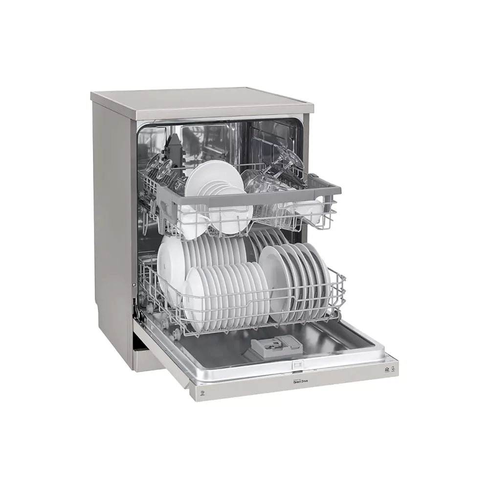 LG DFB425FB QuadWash Steam Dishwasher, 14 Place Platinum Silver color