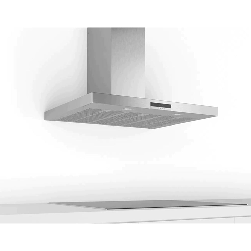 BOSCH Series 4 wall-mounted cooker hood with metal grease filters 90cm Stainless steel