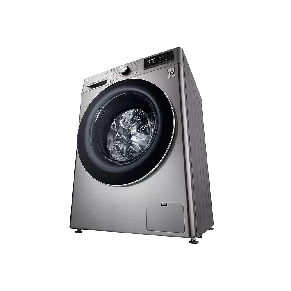 LG F4V5RYP2T Front Load Washing Machine, 10 Kg - Silver