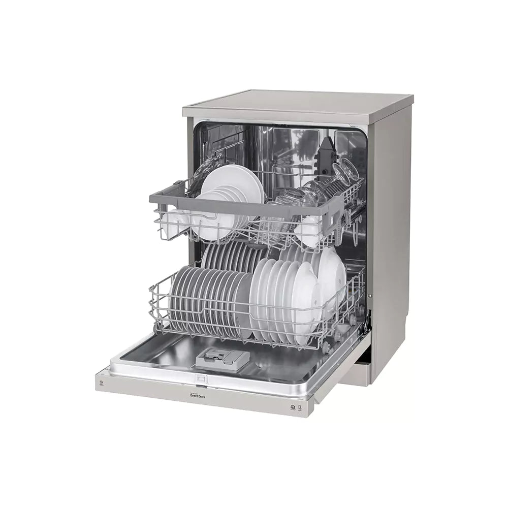 LG DFB425FB QuadWash Steam Dishwasher, 14 Place Platinum Silver color