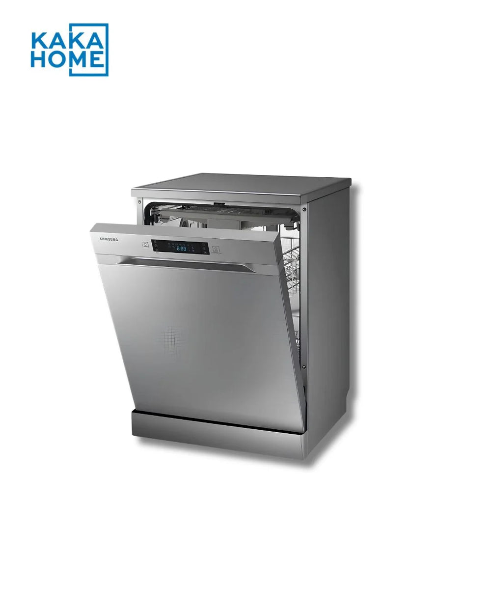 Samsung Dw60m5070fs Tilted Front View With Door Open