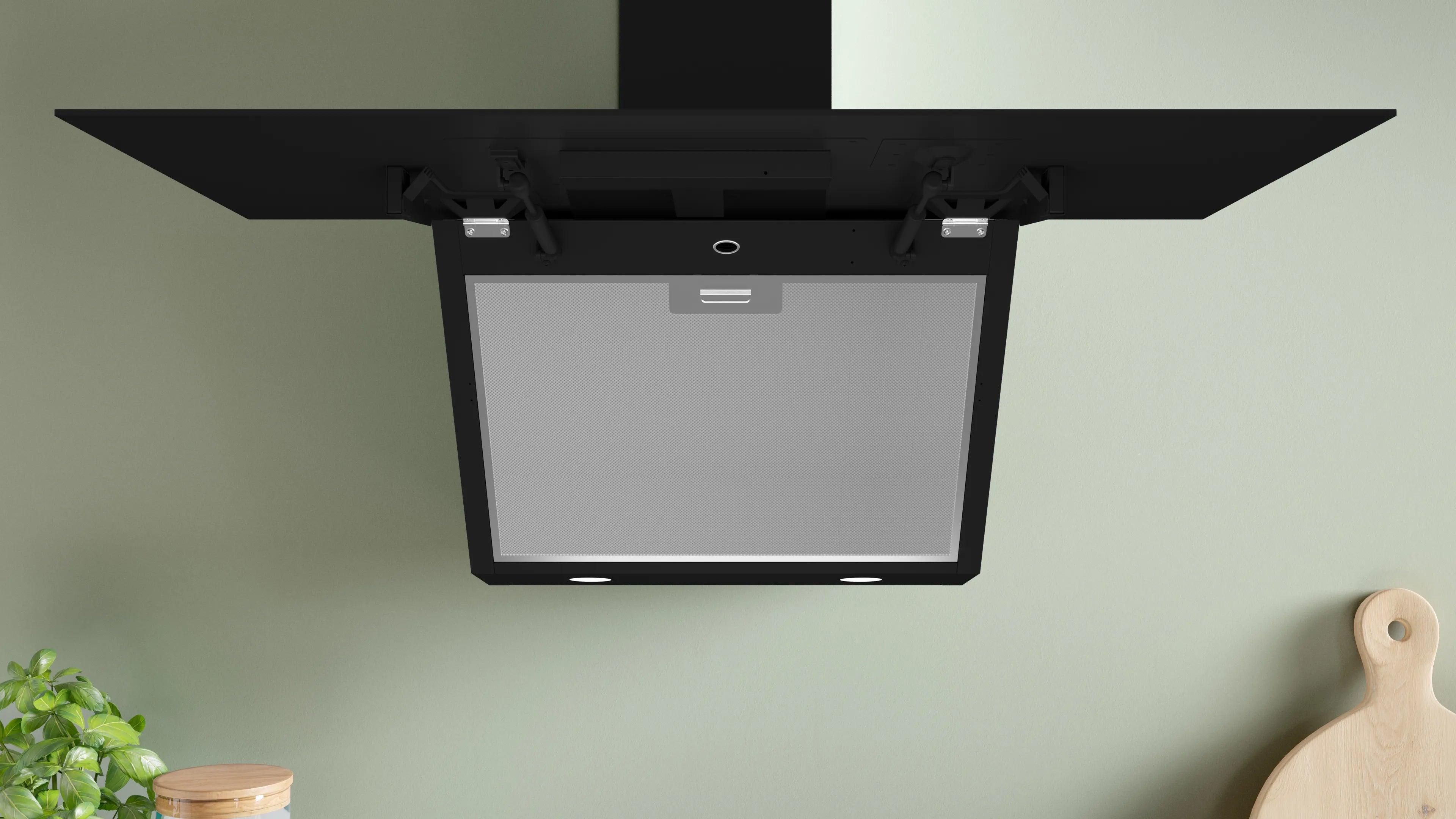 Bosch Series 4 wall-mounted cooker hood with metal grease filter 90cm , Black