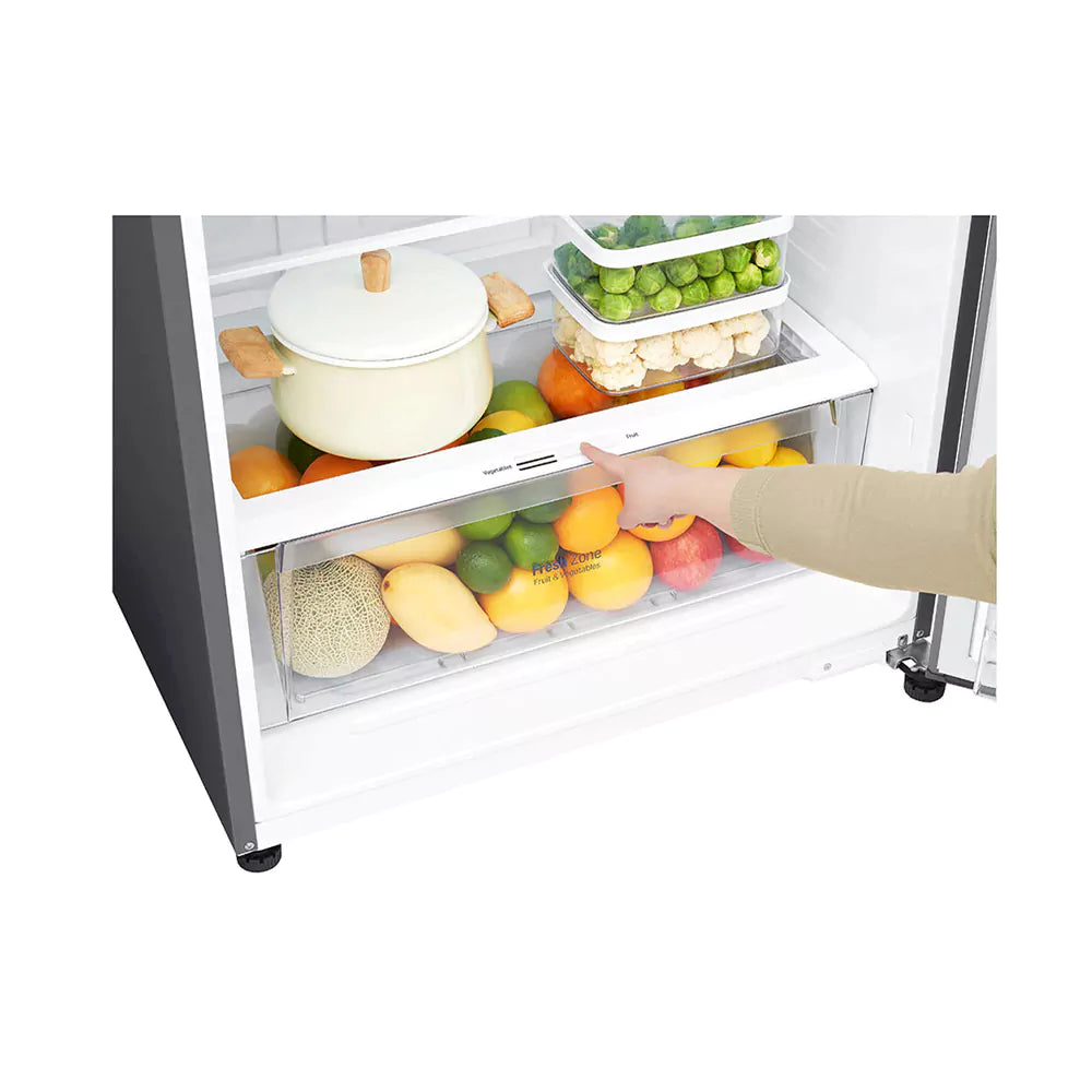 LG Inverter Freezer-On-Top Refrigerator 11 Cu Ft Dark Graphite GN-B422SQCB