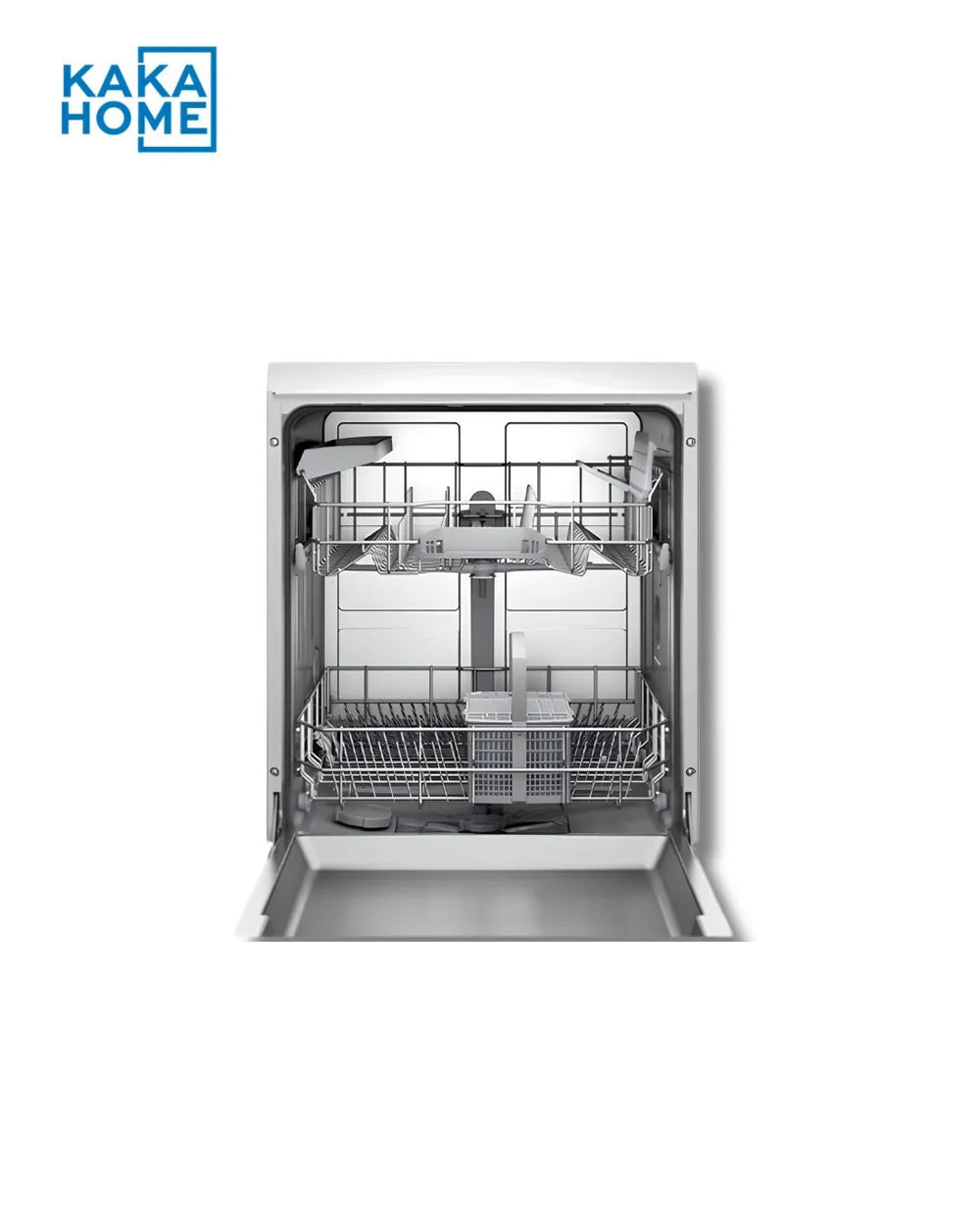 Bosch SMS50E92GC dishwasher front view with door open
