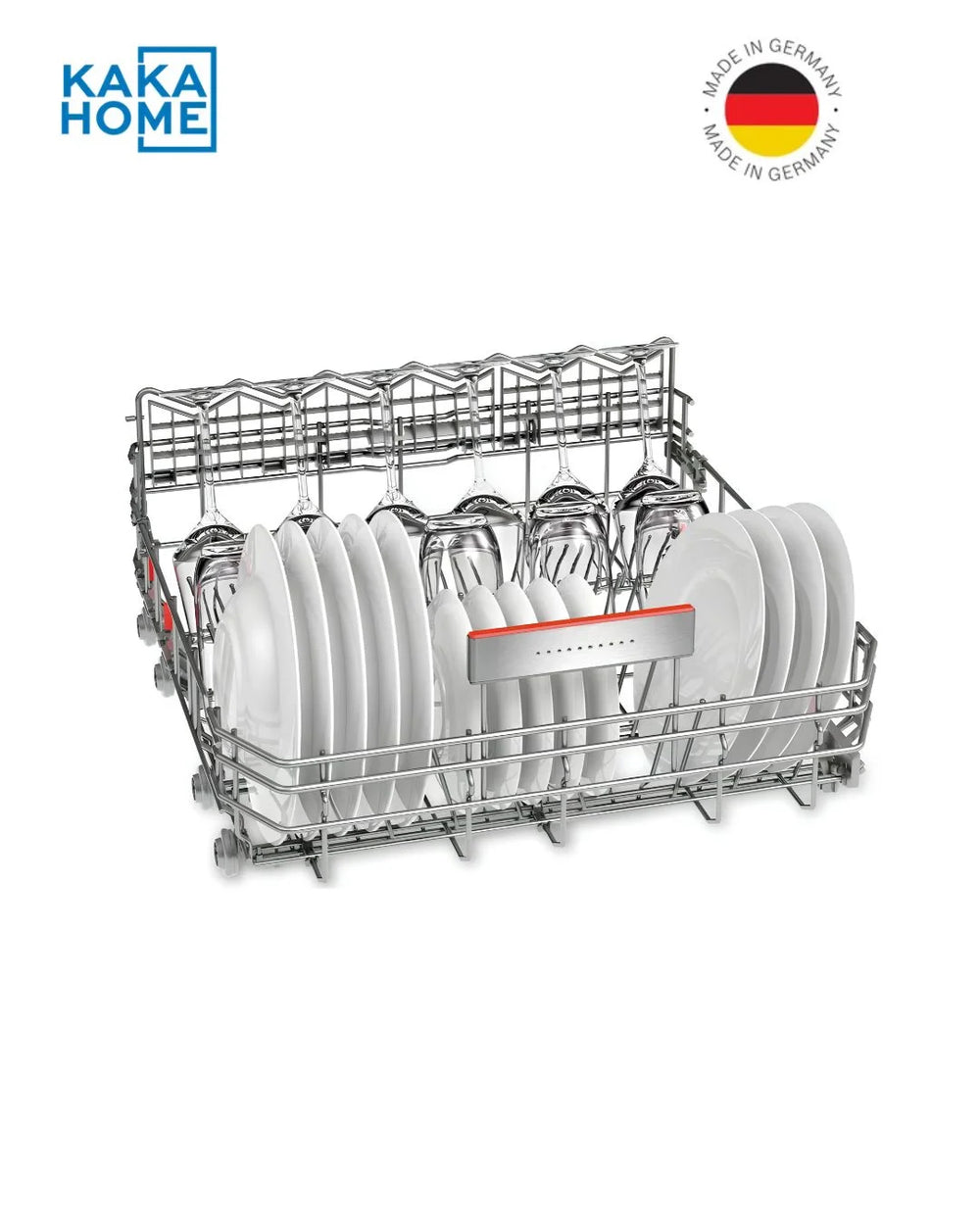 Bosch SMS4ECI26M dishwasher interior rack with plates