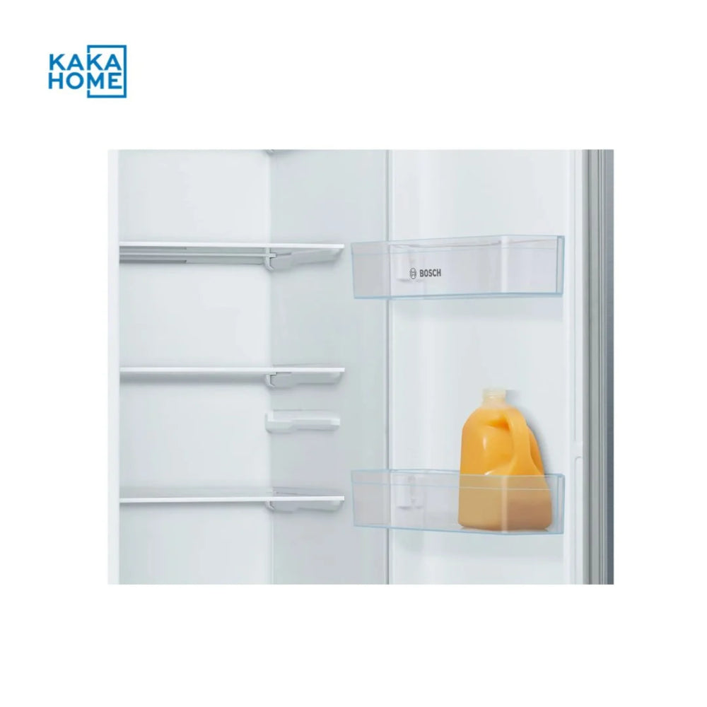 Bosch KAN93VL30M refrigerator right-side door open showing door pockets
