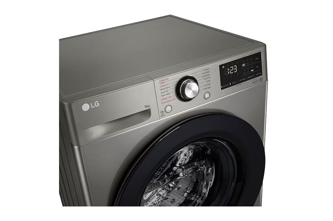LG 9 kg Front-Load Washer with AI DD™, Steam™ Gray F4R3VYG6P