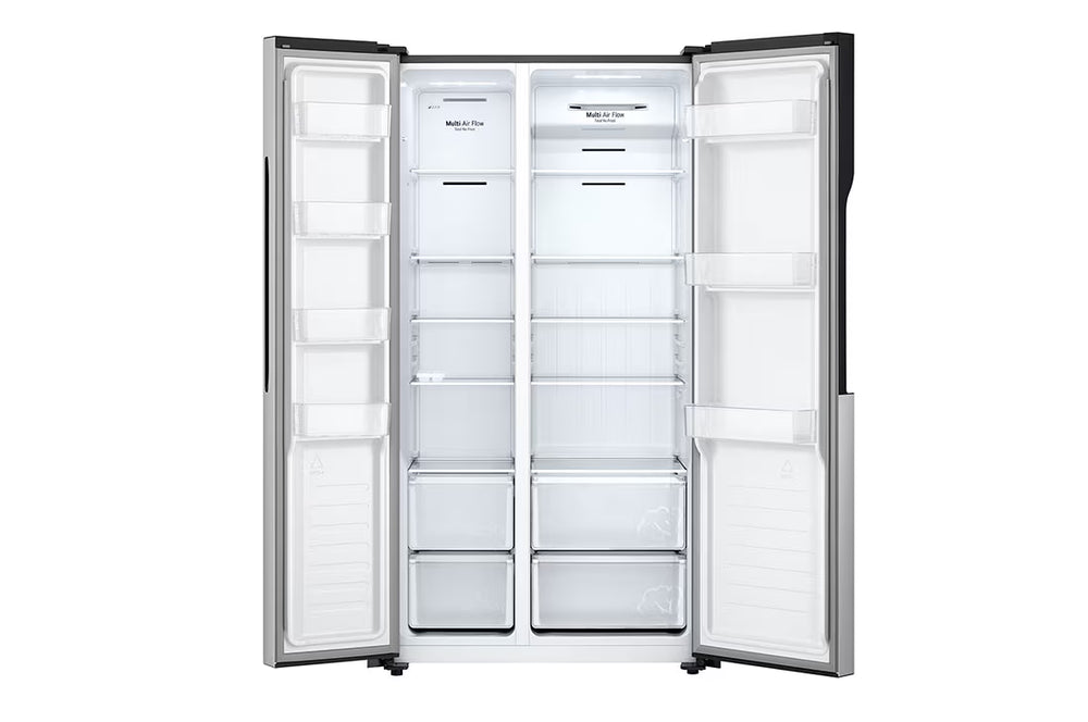 LG 509L Side-by-Side Refrigerator with Multi Air Flow, Silver GR-FB587PQAM