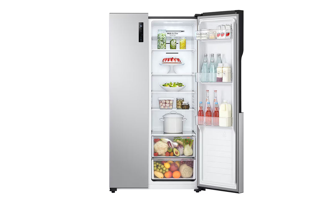 LG 509L Side-by-Side Refrigerator with Multi Air Flow, Silver GR-FB587PQAM