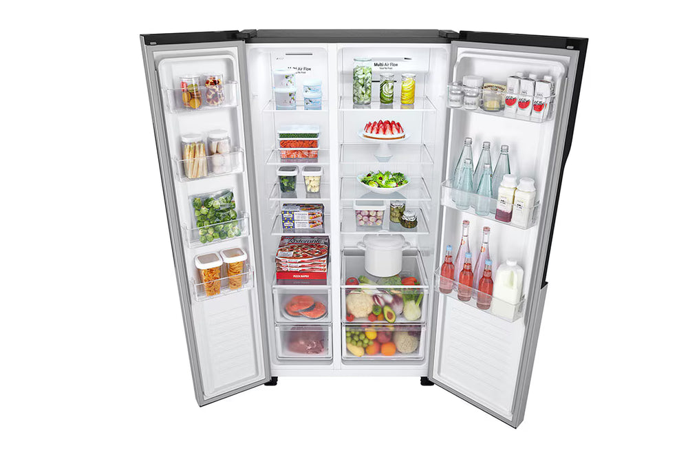 LG 509L Side-by-Side Refrigerator with Multi Air Flow, Silver GR-FB587PQAM
