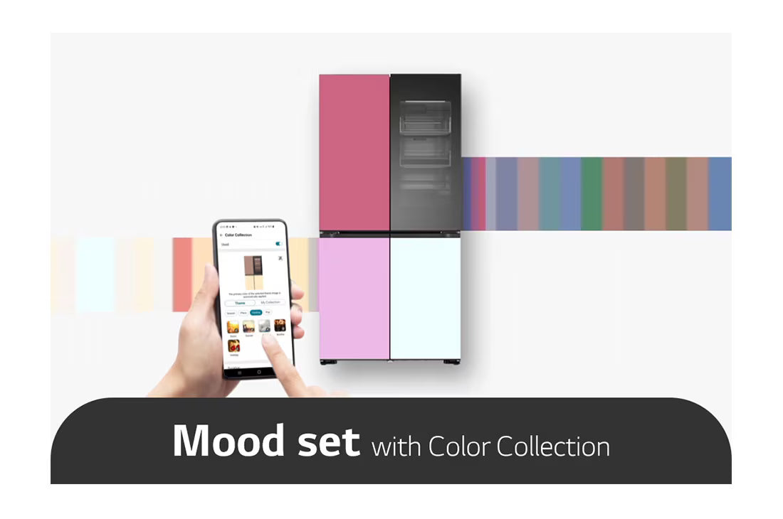 LG MoodUP® French Door Refrigerator 685 Liters Colour-Changeable LED Doors & InstaView GR-A34FDMKB