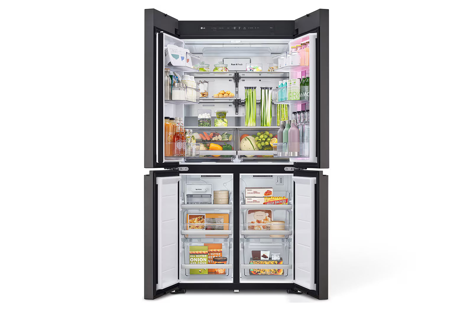 LG MoodUP® French Door Refrigerator 685 Liters Colour-Changeable LED Doors & InstaView GR-A34FDMKB