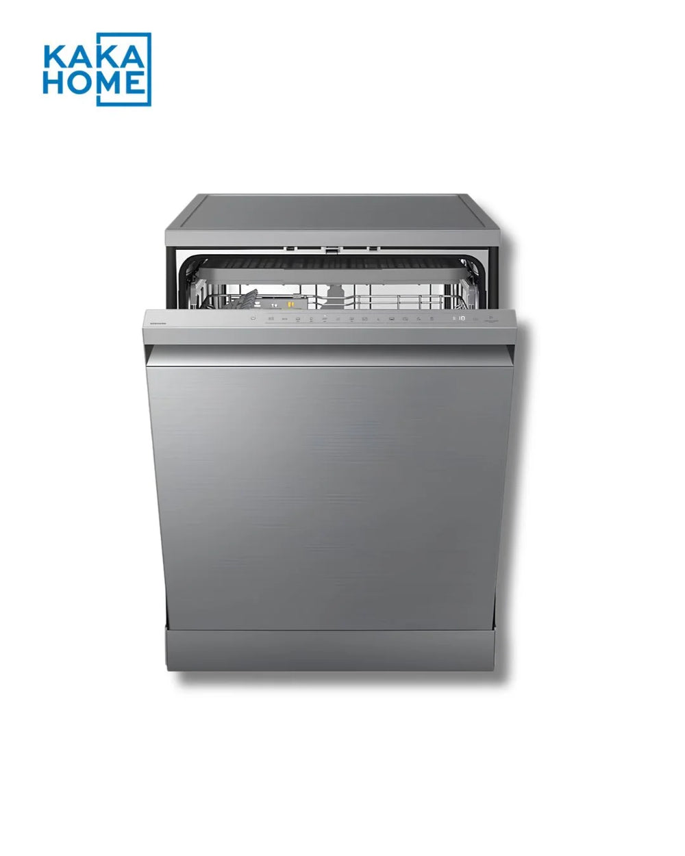 Samsung DW60DG790FSLGU front view with door slightly open dishwasher