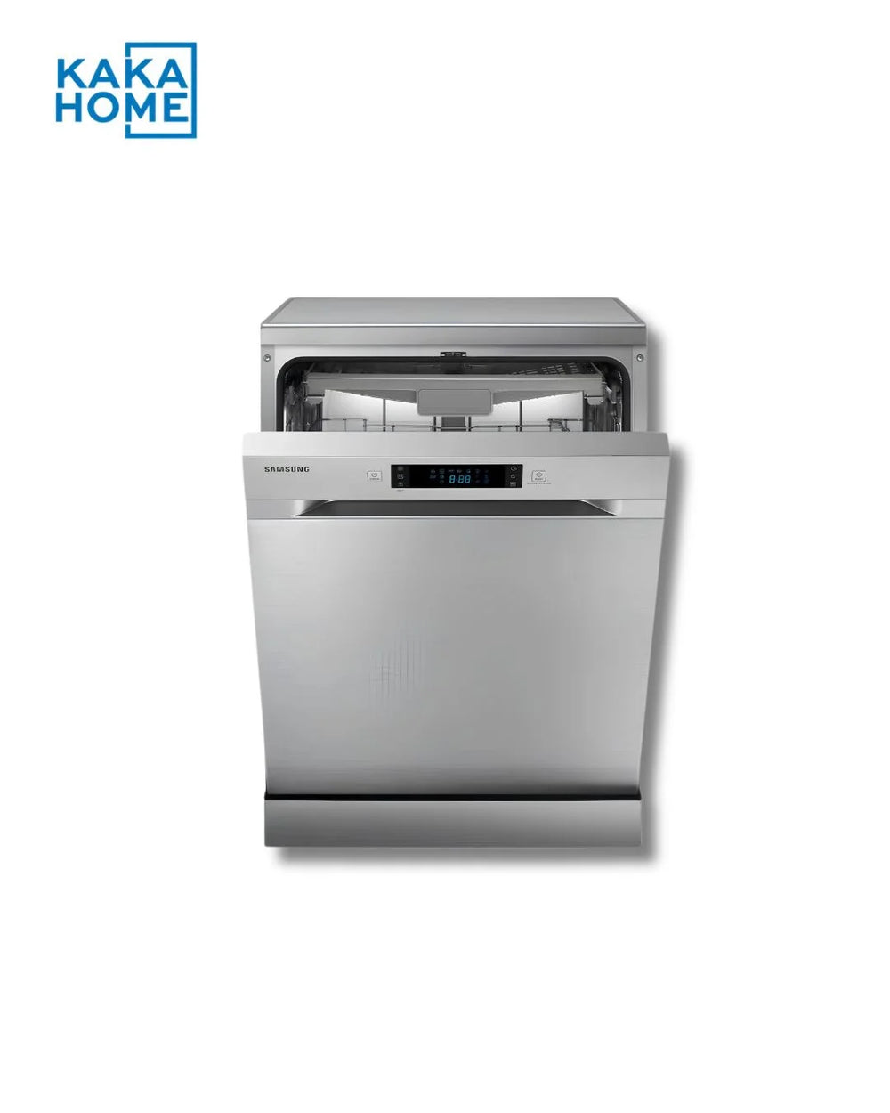 Dishwasher Front View With Door Slightly Open Samsung Dw60m5070fs