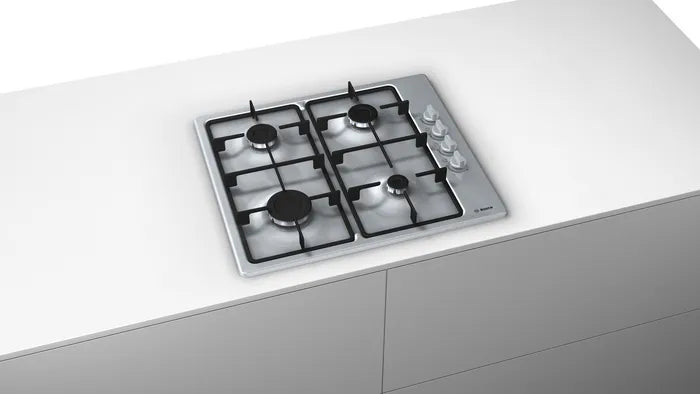Bosch Series 2 60 cm 4-Burner Built-In Gas Hob Stainless Steel PBP6C5B60M