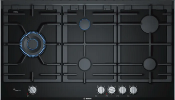 Bosch Series 8,5 Burner Built-In Gas Hob Black Ceramic Glass 90cm PRS9A6D70M