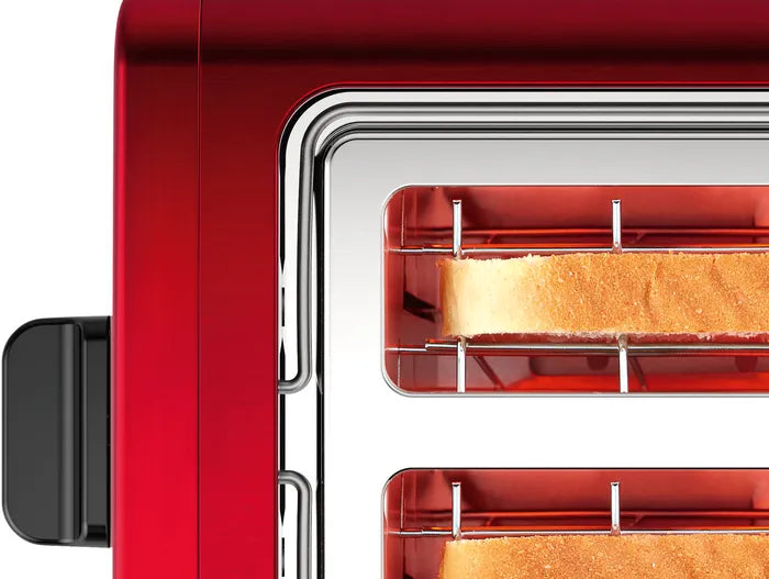 Bosch Compact 2 Slice Toaster Deep Red Crystal Stainless Steel TAT3P424GB