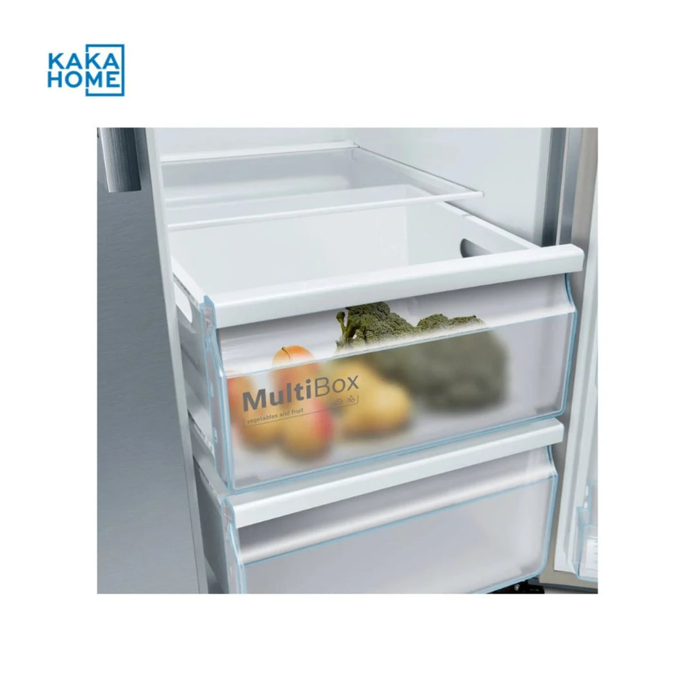 Bosch KAN93VL30M bottom freezer drawers open