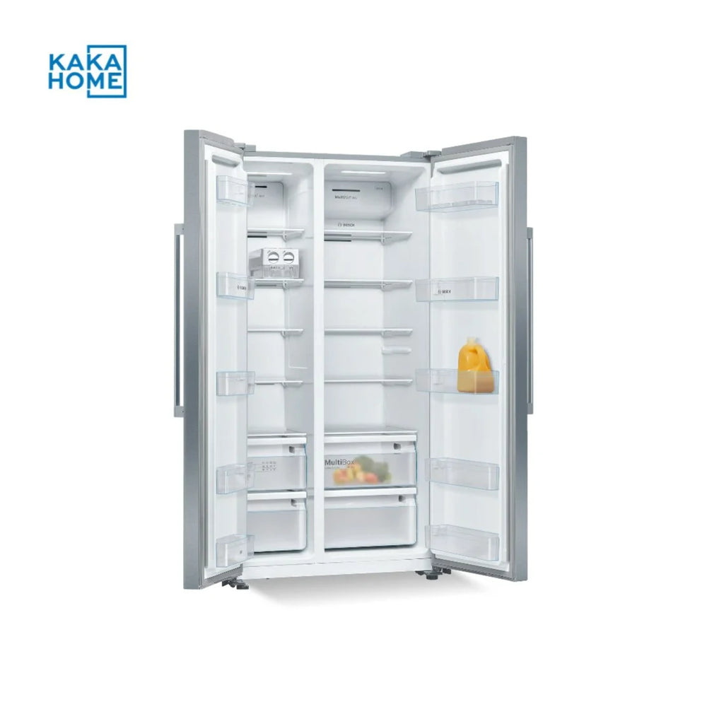 Bosch KAN93VL30M 605L French door refrigerator doors open