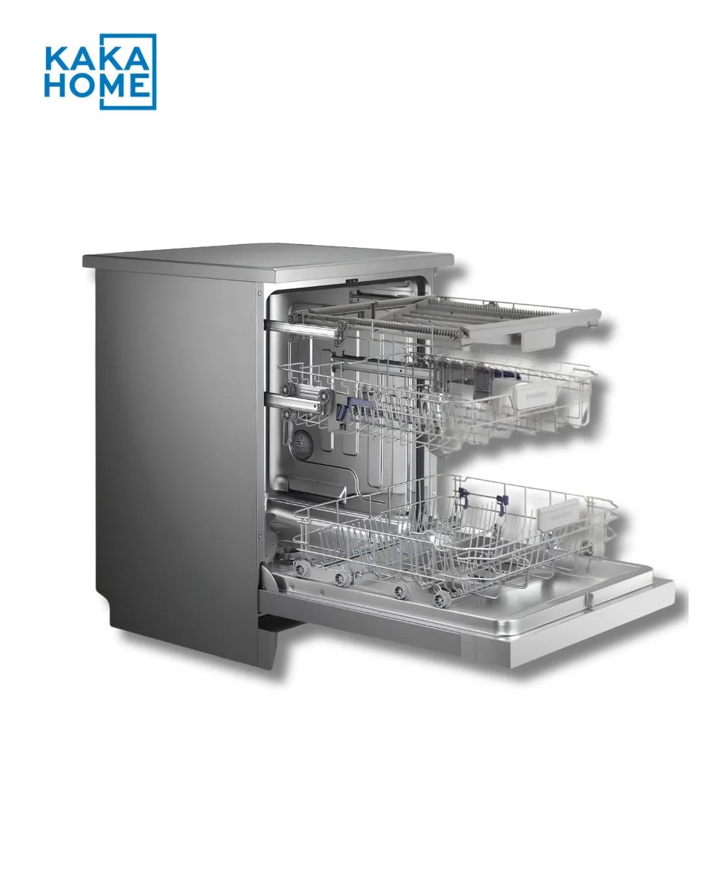 Dw60m5070fs Dishwasher Samsung Side View With Door Fully Open