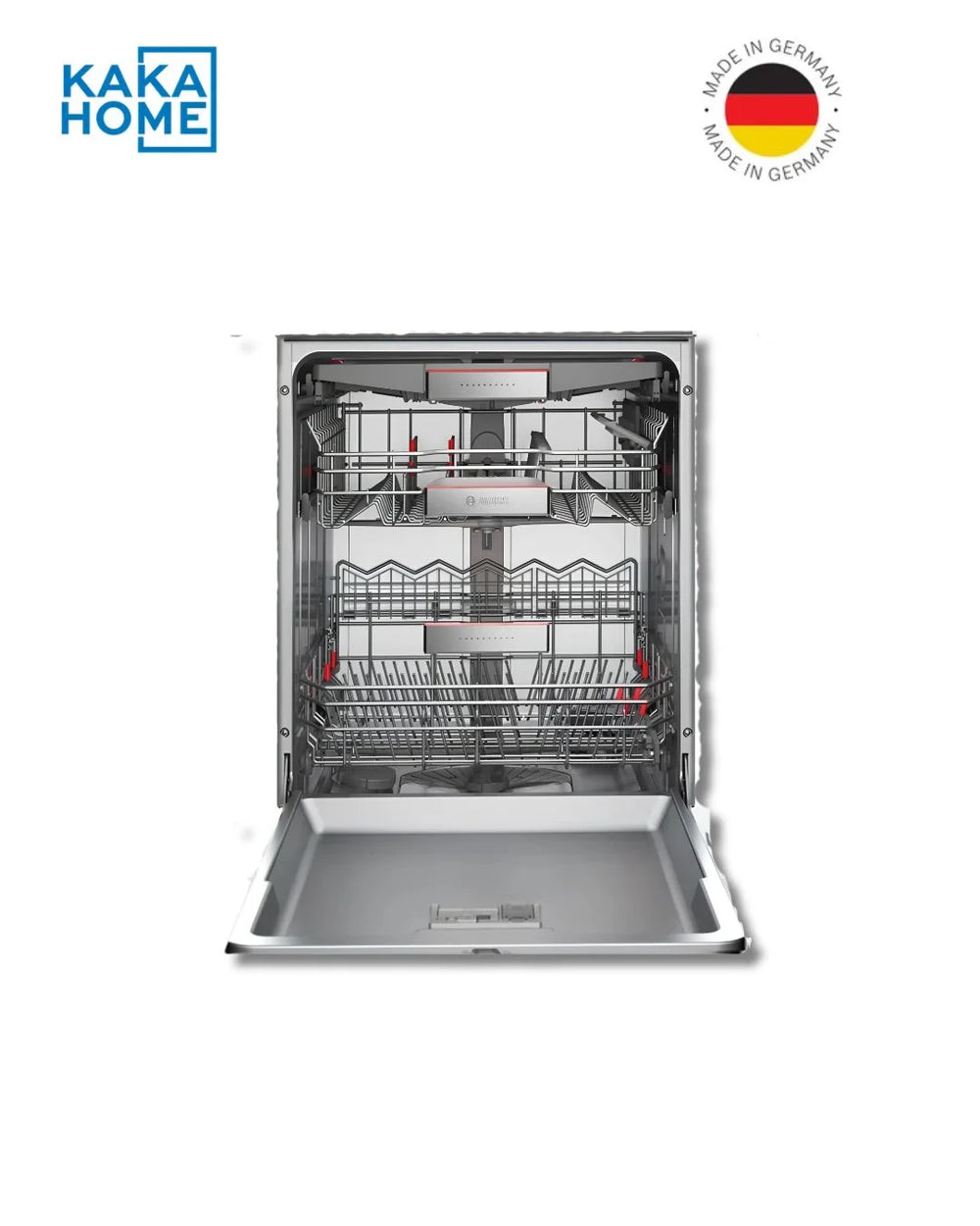 SMV88TX01A built-in dishwasher front view with door open
