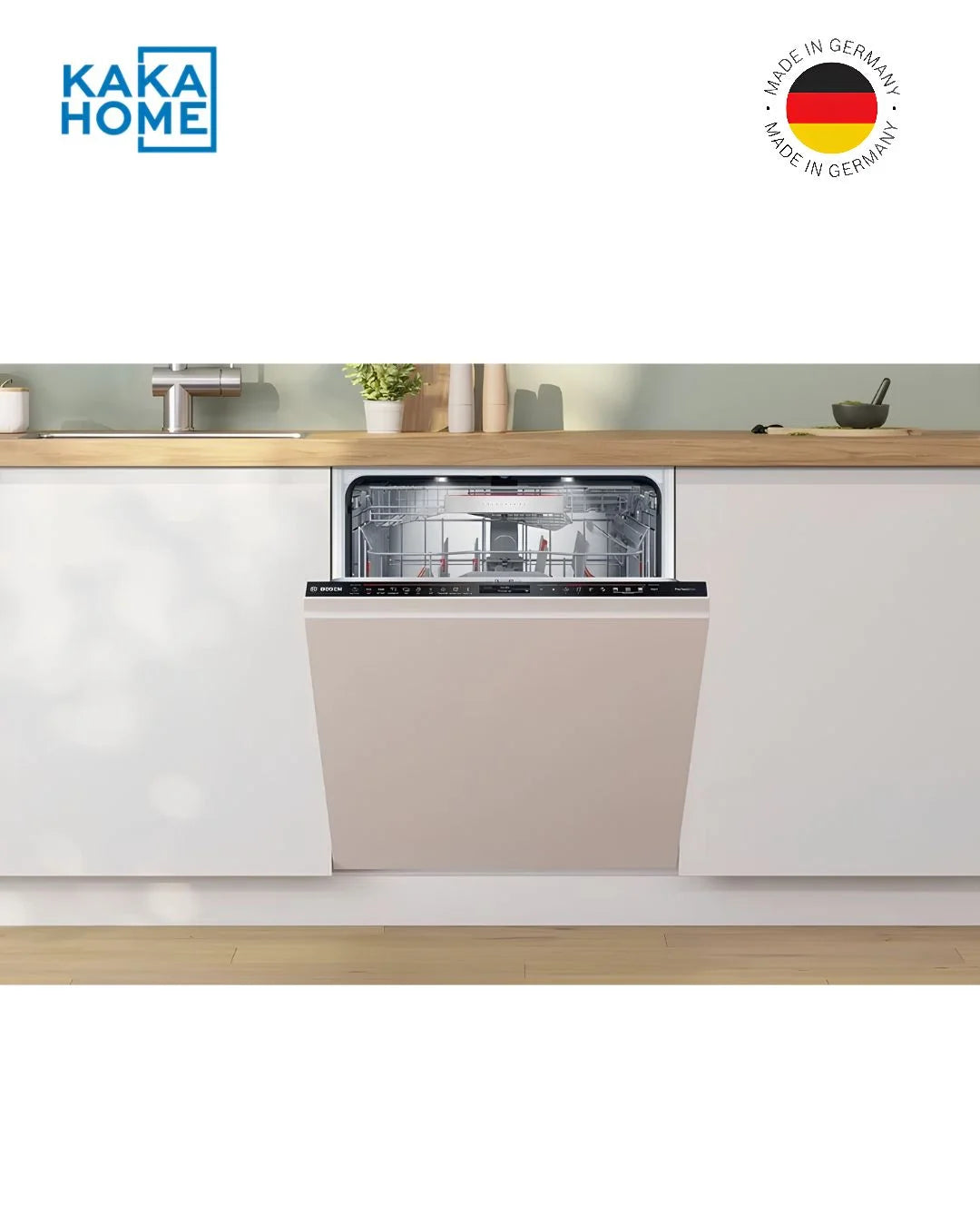 SMV8ZDX86M built-in dishwasher front view with door slightly open