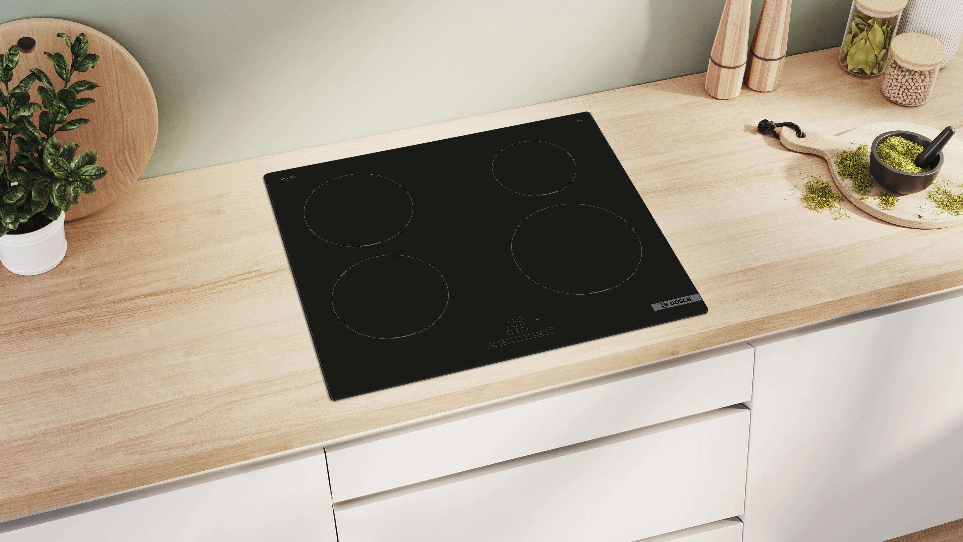Bosch Series 4 Ceramic induction hob with Power Boost 60 cm Black