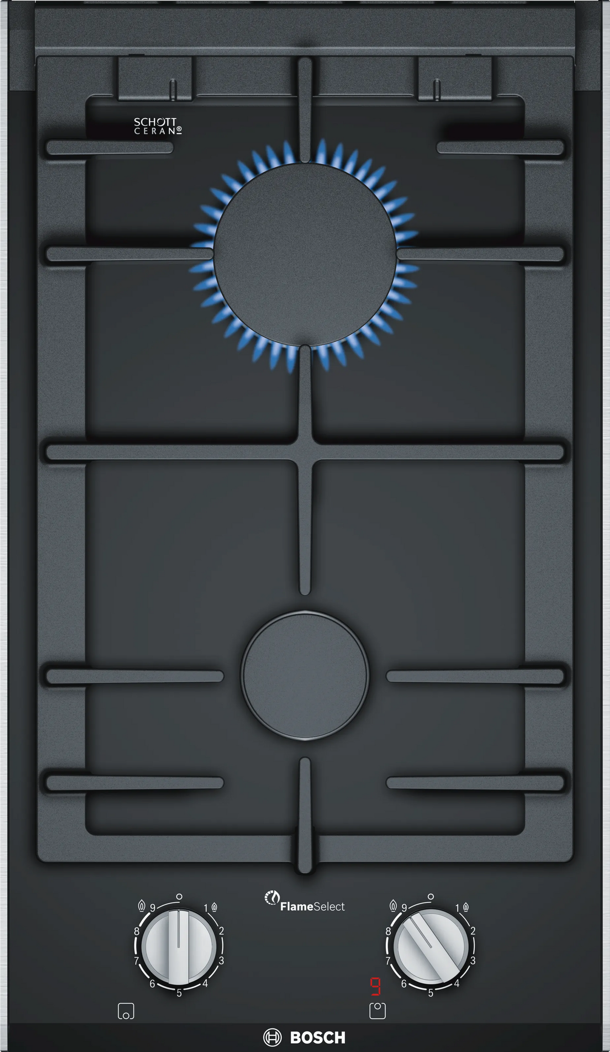 Bosch Series 8 domino gas hob 30 cm Ceramic glass, Black