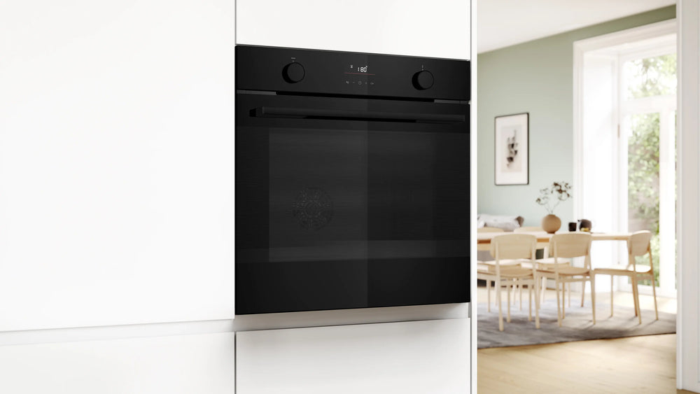 Bosch Series 4 76L Built-in Oven with Added Steam and 8 Modes, Black
