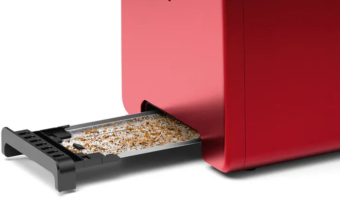 Bosch Compact 2 Slice Toaster Deep Red Crystal Stainless Steel TAT3P424GB