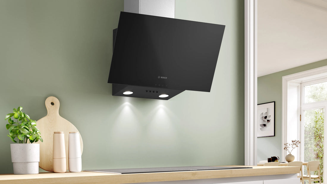 Bosch Series 2 Wall-mounted Cooker Hood 60cm Glass Black DWK63PJ61M